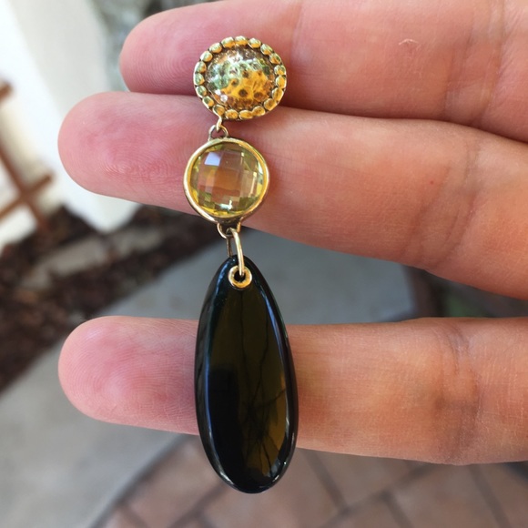 Michael Valitutti signed citrine sterling earrings - Picture 2 of 7